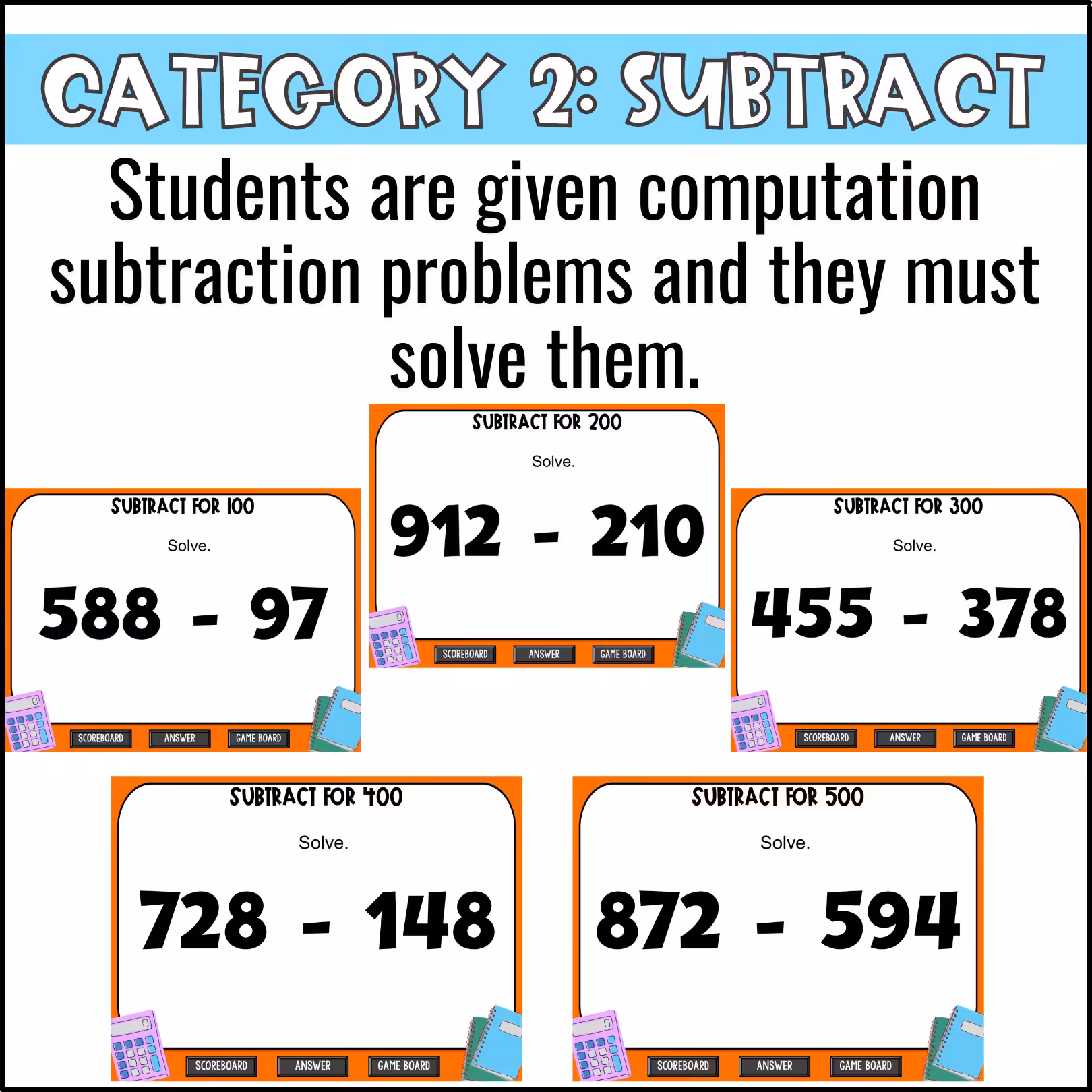 Add and Subtract Whole Numbers Game Show (5)