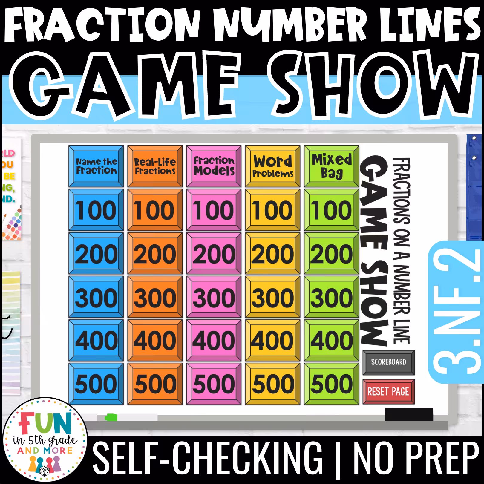 Fractions on a Number Line Game Show