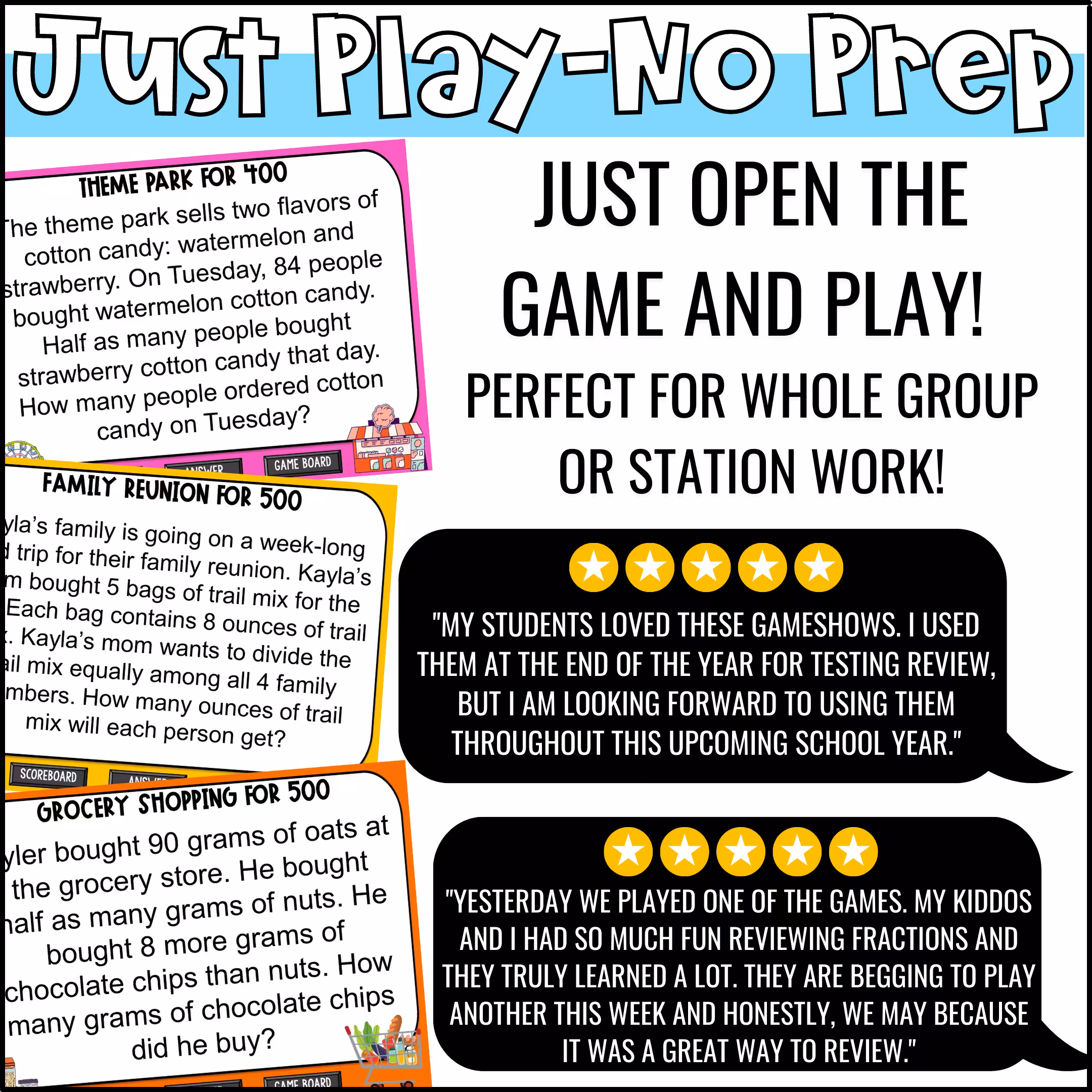 Multiple Step Word Problems Game Show (11)