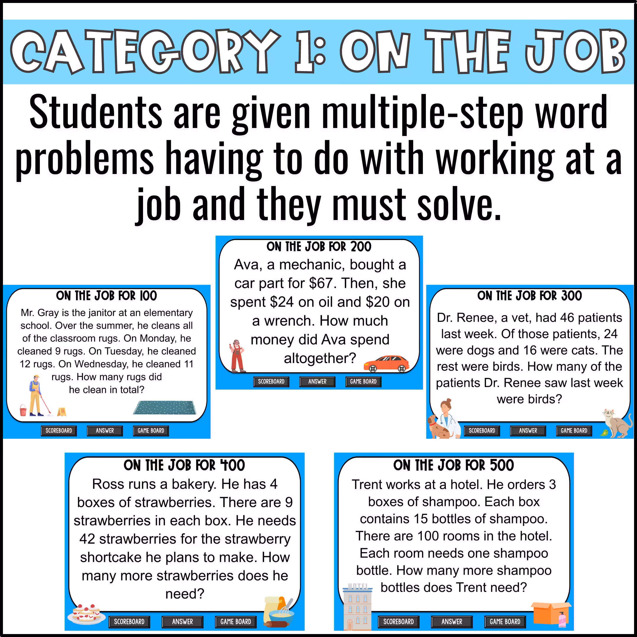 Multiple Step Word Problems Game Show (4)