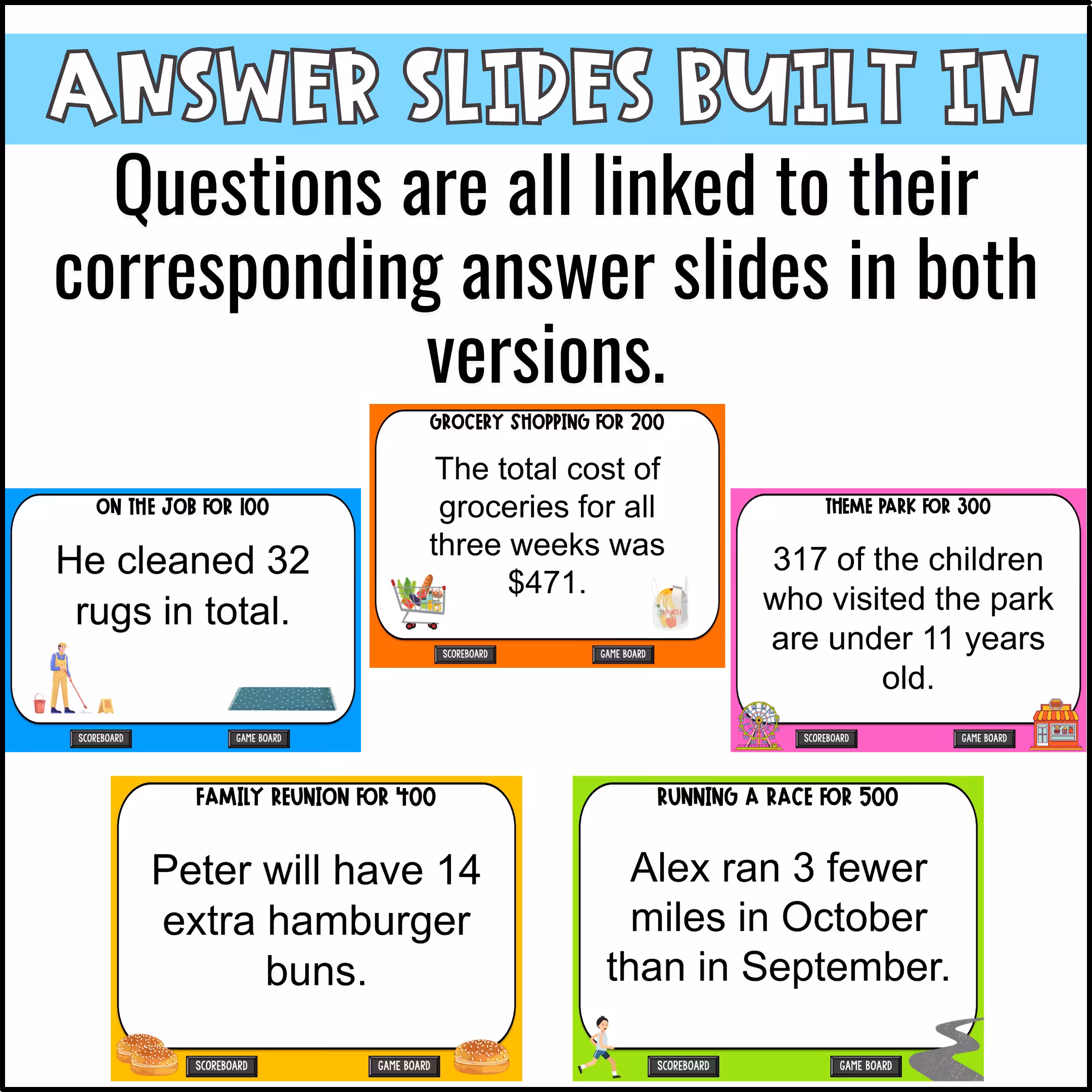 Multiple Step Word Problems Game Show (9)
