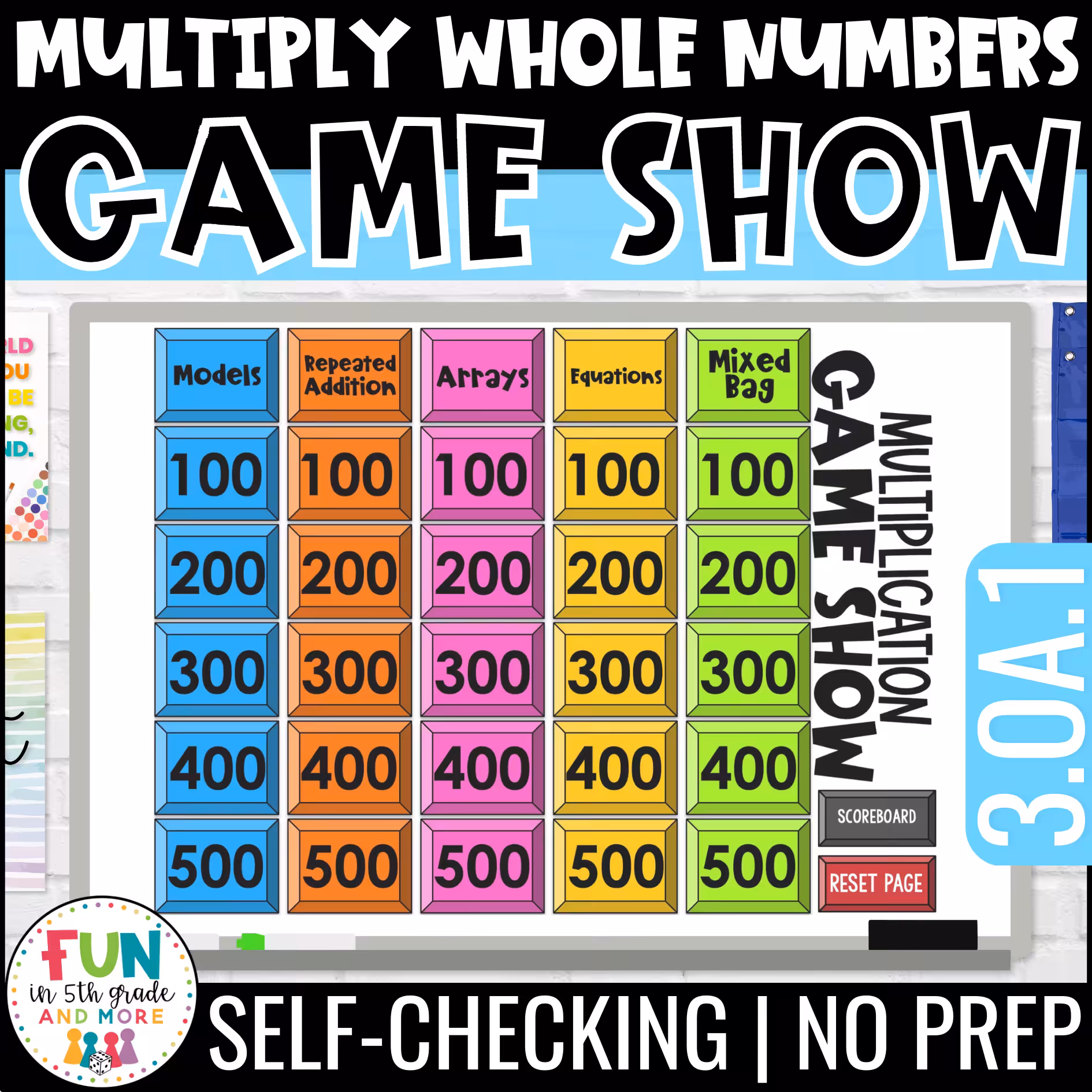 Multiplication of Whole Numbers Game Show