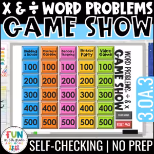 Multiply and Divide Word Problems Game Show