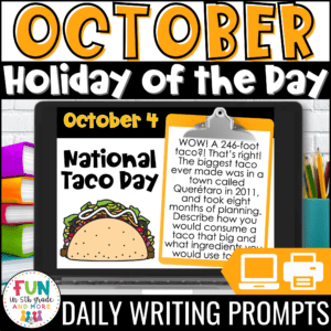 October Daily Writing Prompts Holiday of the Day