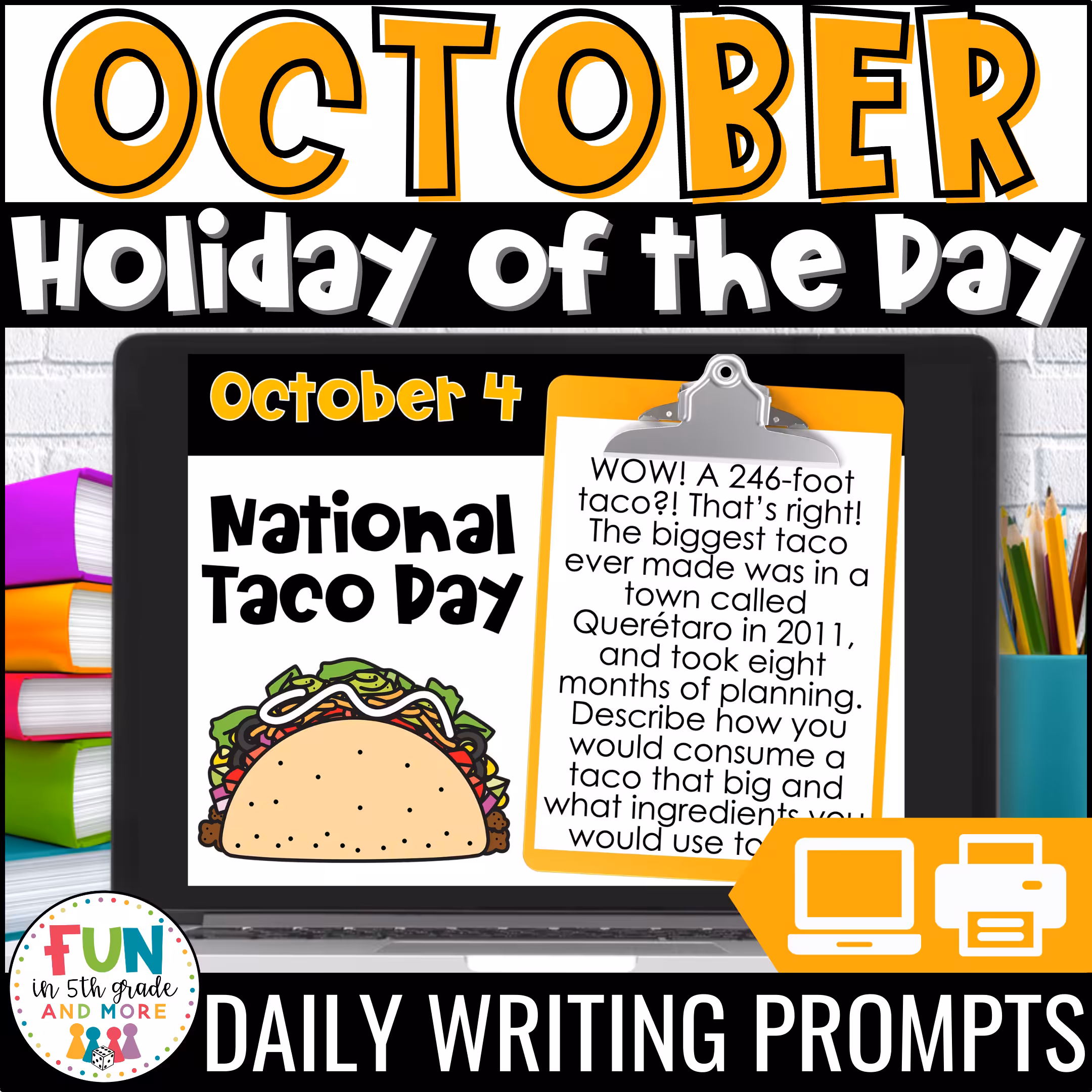 October Daily Writing Prompts Holiday of the Day