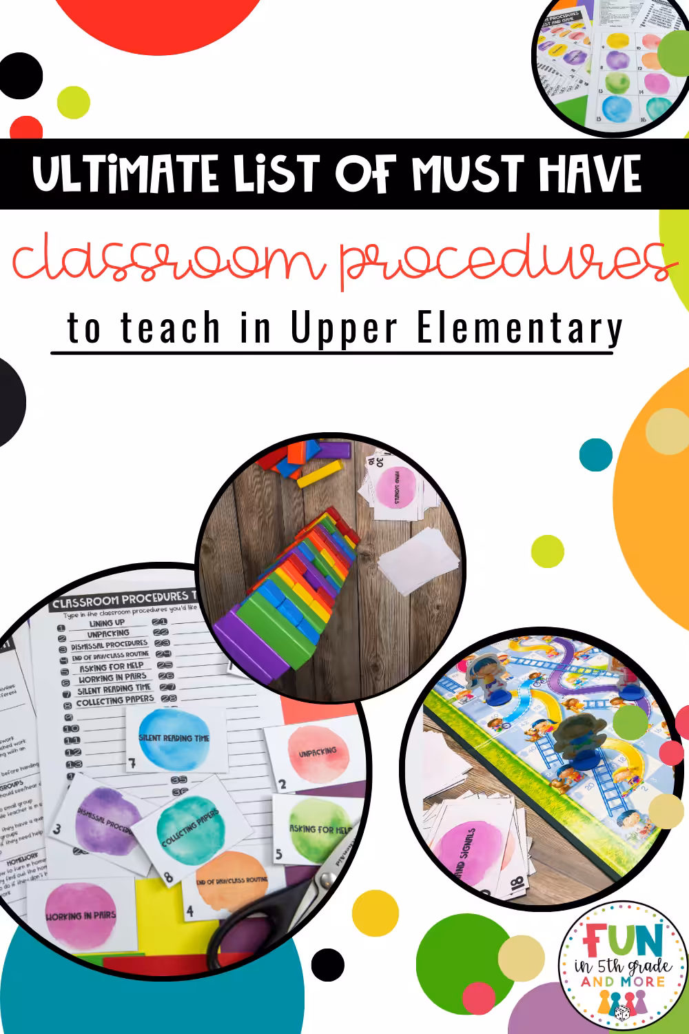Ultimate List of Must-Have Classroom Procedures to teach in Upper Elementary (Pin)