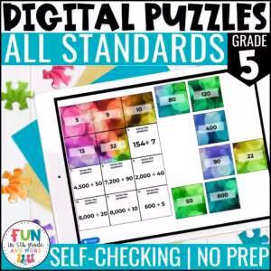 5th Grade Math Review Puzzles