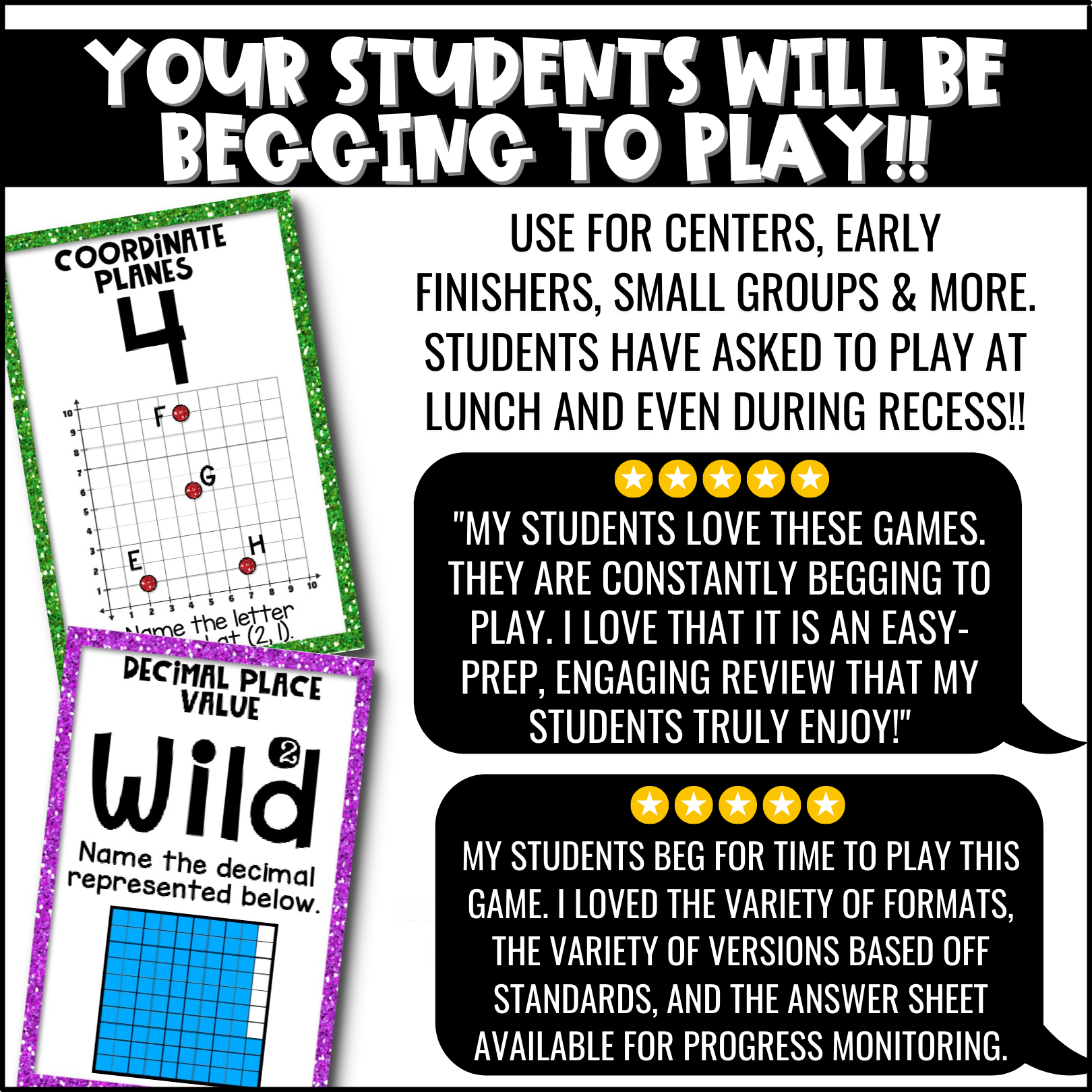 5th Grade Math U-Know Review Game Bundle (6)