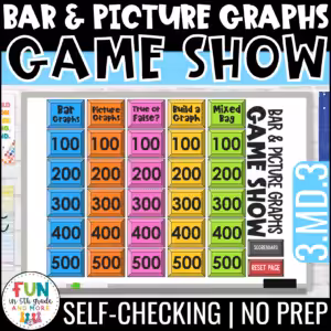 Bar Graphs and Picture Graphs Game Show for 3rd Grade Math Review