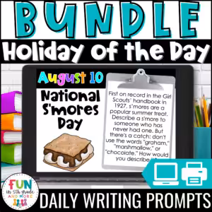 Holiday of the Day Daily Writing Prompts for the Upper Elementary Classroom