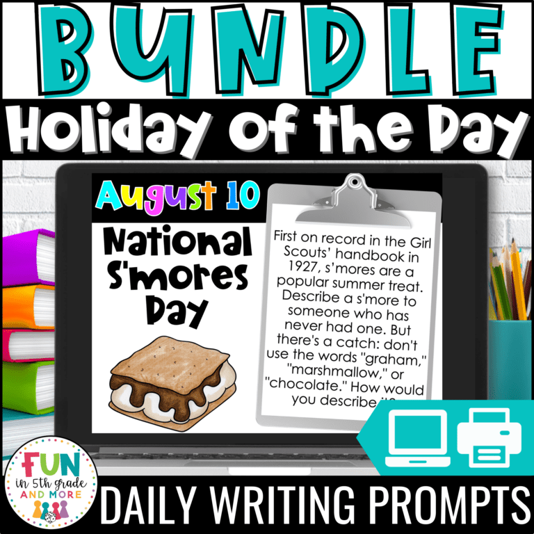 Holiday of the Day Daily Writing Prompts for the Upper Elementary Classroom