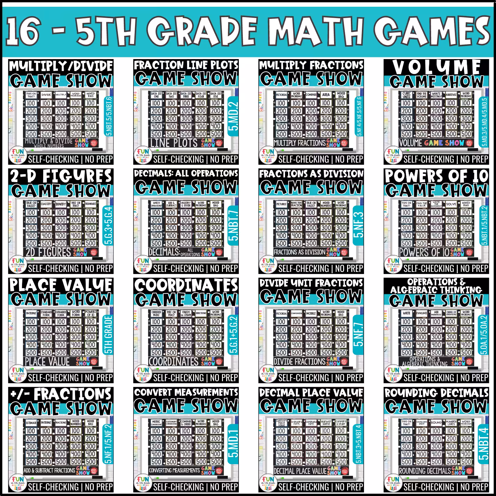 Math ALL ACCESS Game Show Bundle (6)
