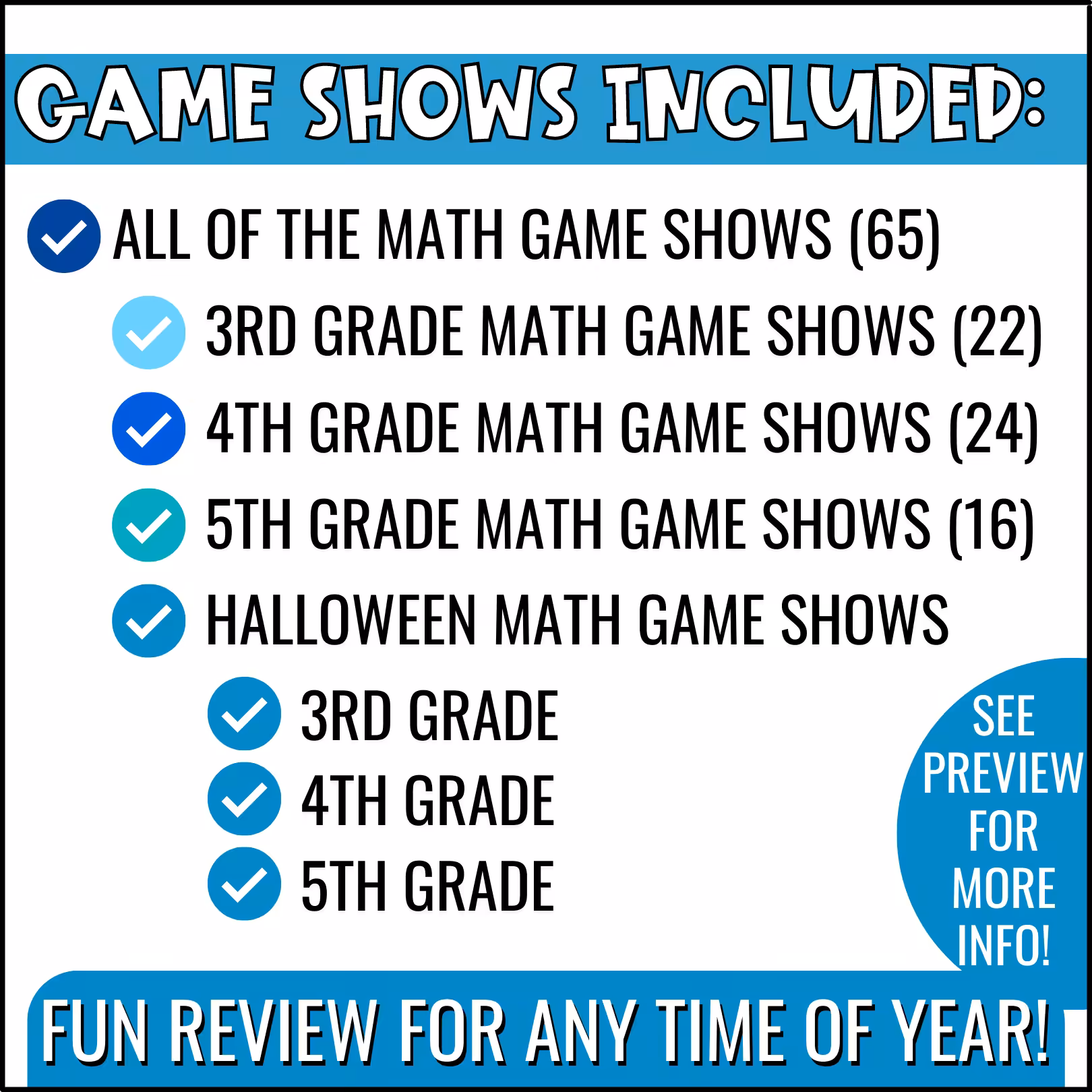 Math ALL ACCESS Game Show Bundle (7)