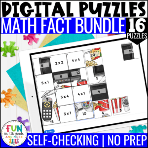 Math Facts Practice Digital Puzzles