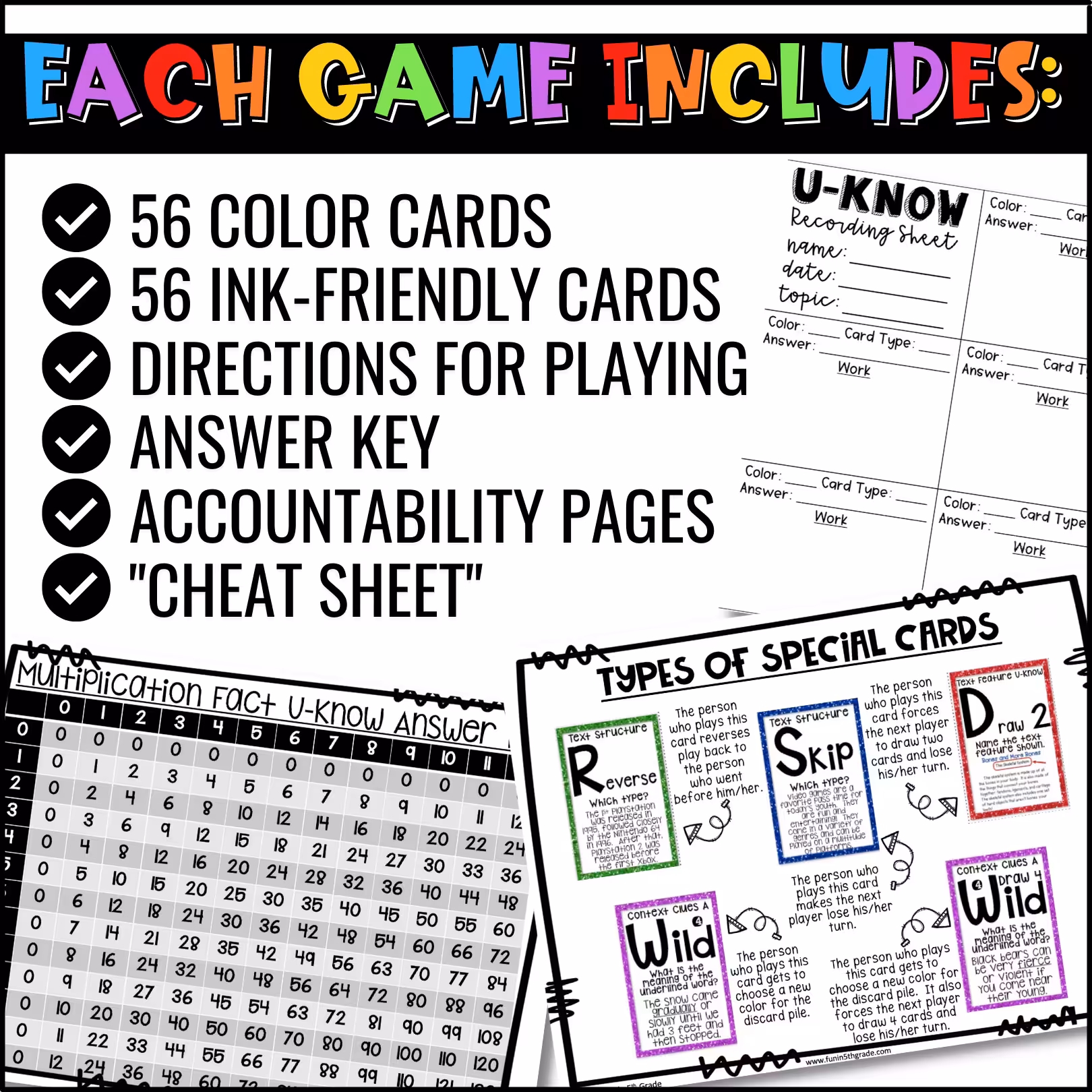 Math Facts U-Know Math Review Games Mini Bundle 3 (4)