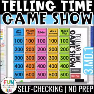 Telling Time Game Show for 3rd Grade