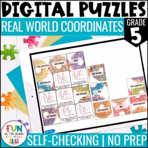 Real World Coordinates Digital Puzzles {5.G.2} 5th Grade Math Activity