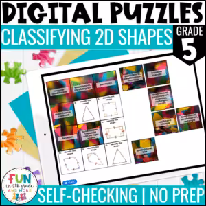 Classifying 2D Shapes Digital Puzzles {5.G.4} 5th Grade Math Review