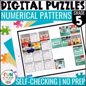 Numerical Patterns Digital Puzzles {5.OA.3} 5th Grade Math Activity