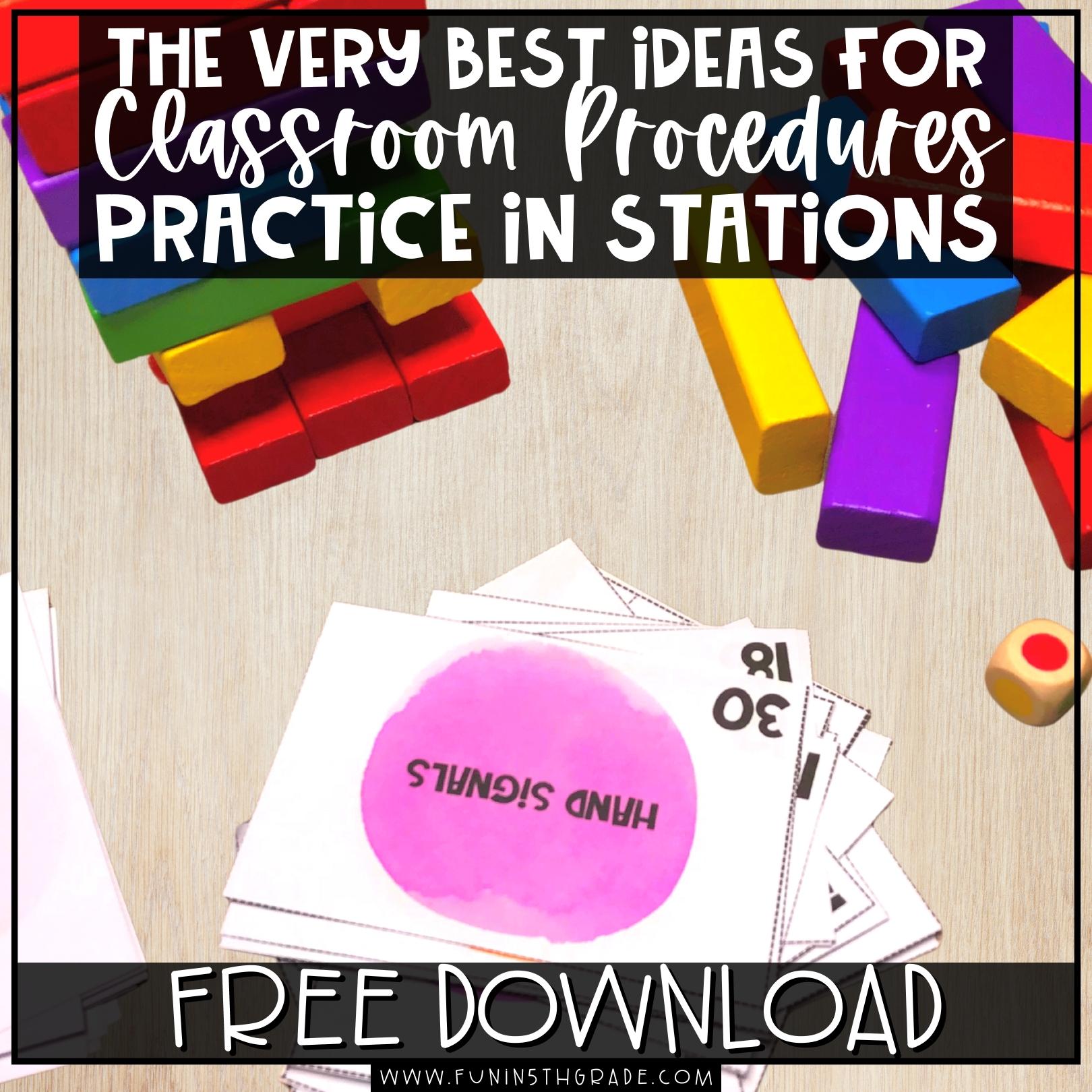 Best Ideas for Practicing Classroom Procedures in Stations (Blog Image)
