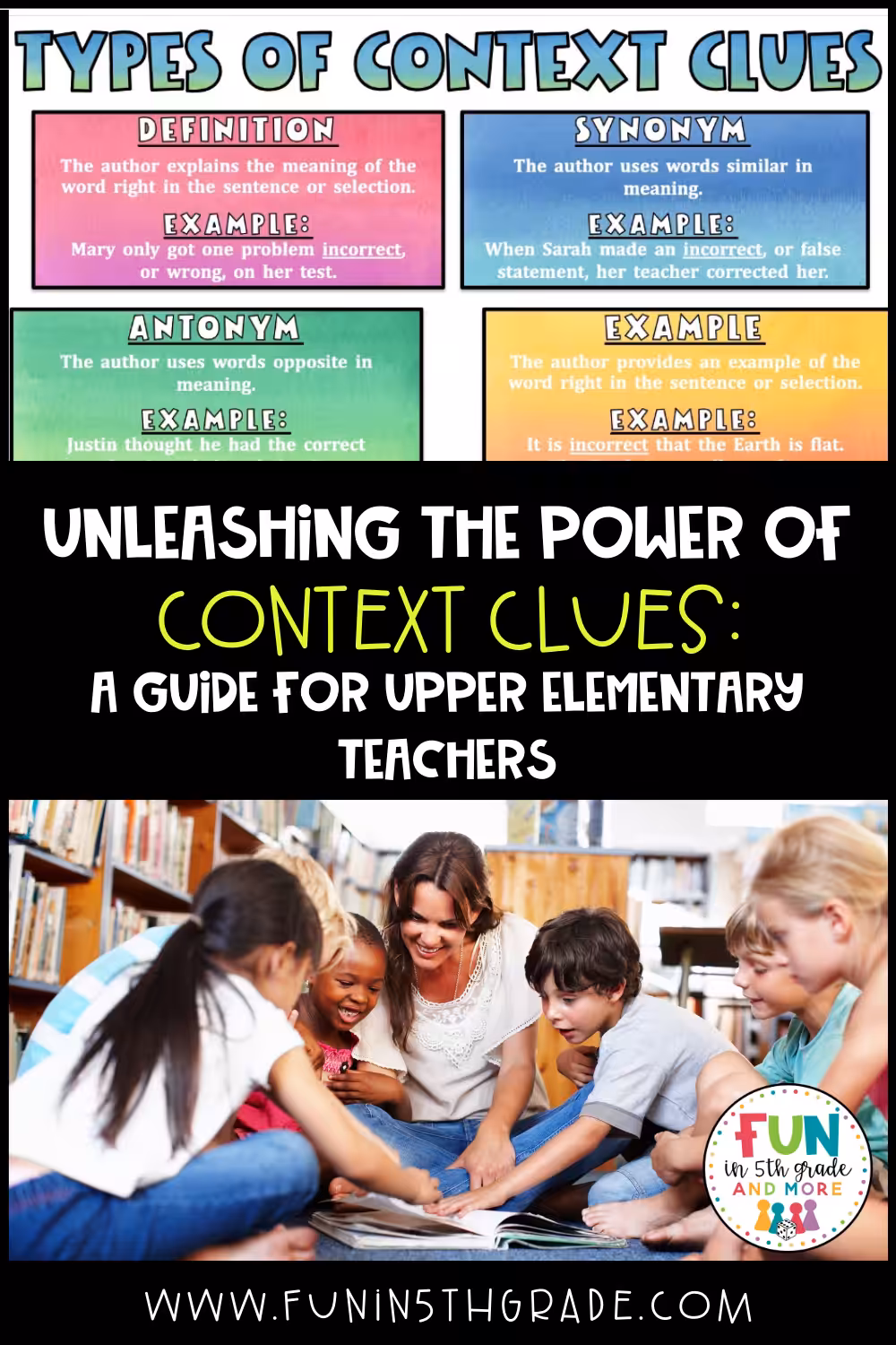 Unleashing the Power of Context Clues: A Guide for Upper Elementary Teachers Pinterest Image