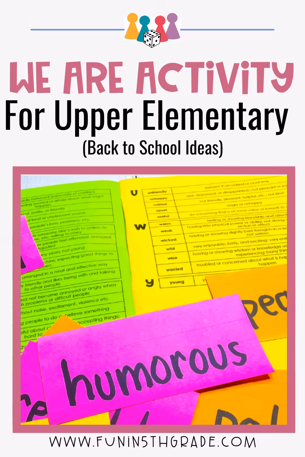 WE ARE Activity for Upper Elementary (Back to School Ideas) Pinterest Image
