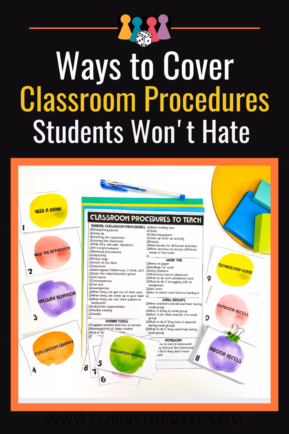 Ways to Cover Classroom Procedures Students Won't Hate (Pinterest Image)