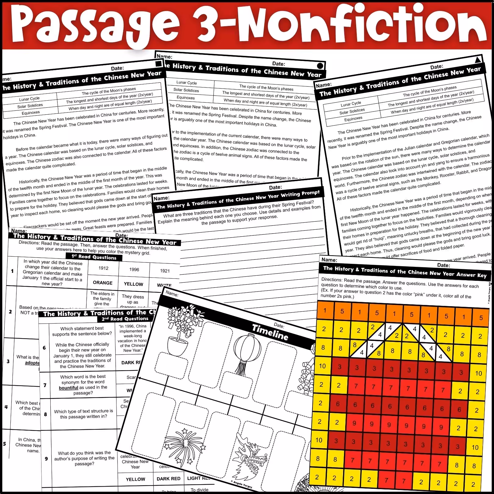Chinese New Year Close Reading Comprehension Passages (5)
