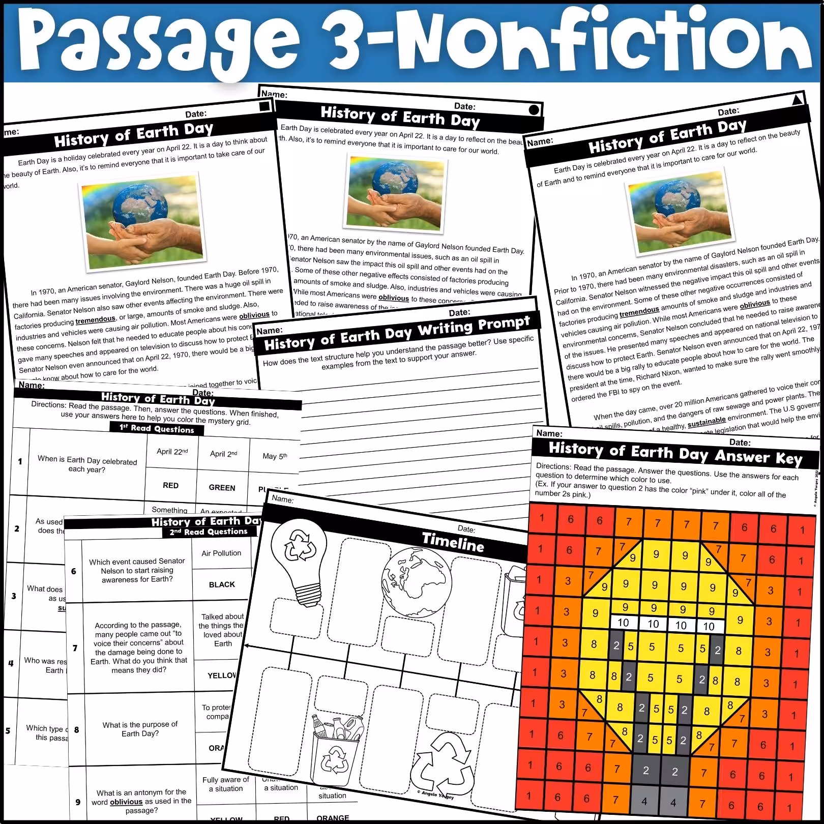 Earth Day Close Reading Comprehension Passages (5)