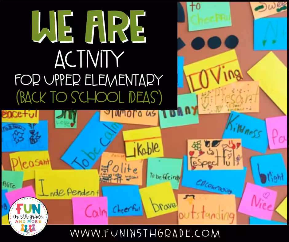 WE ARE Activity for Upper Elementary (Back to School Ideas)