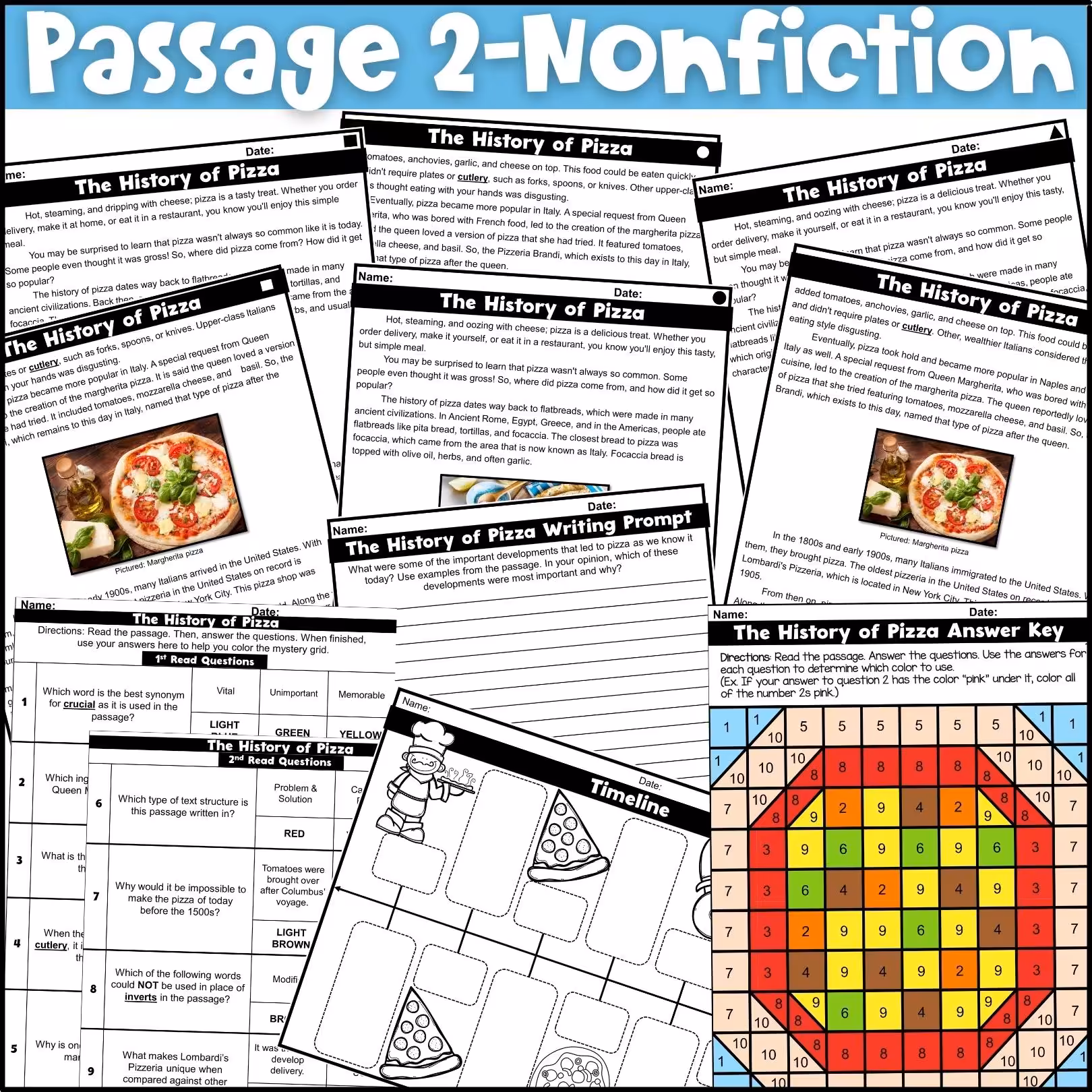 Food Close Reading Comprehension Passages (4)