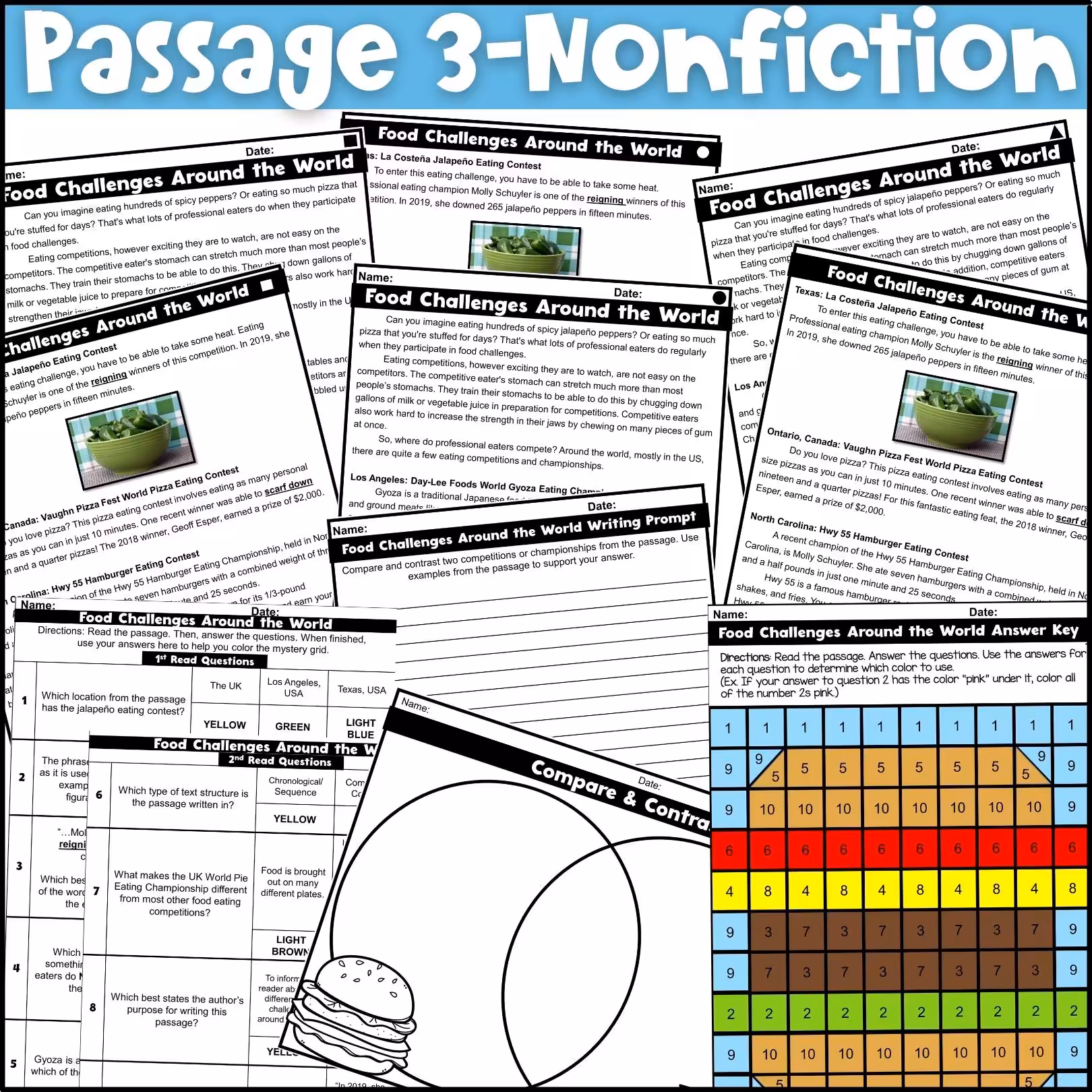 Food Close Reading Comprehension Passages (5)