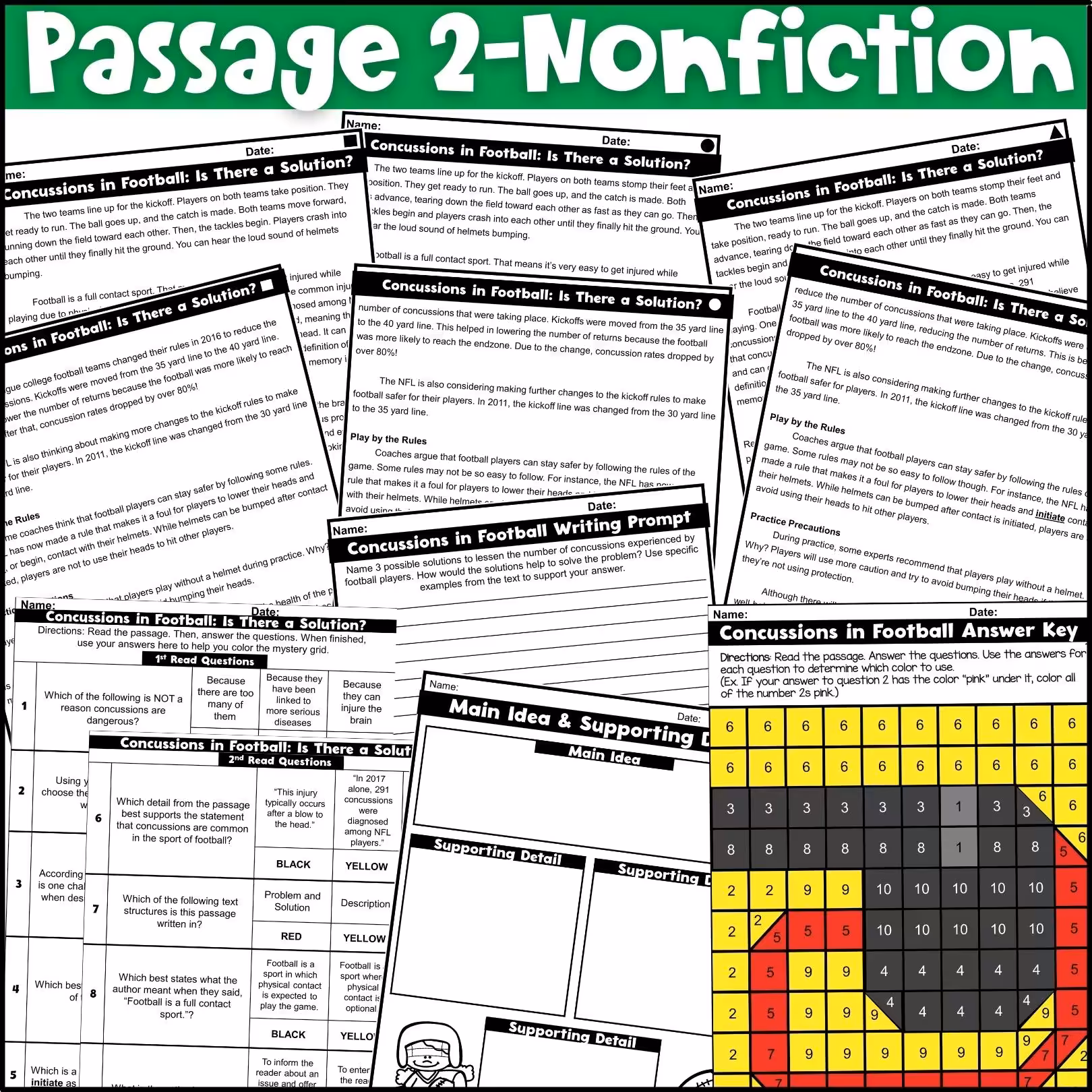 Football Close Reading Comprehension Passages (4)
