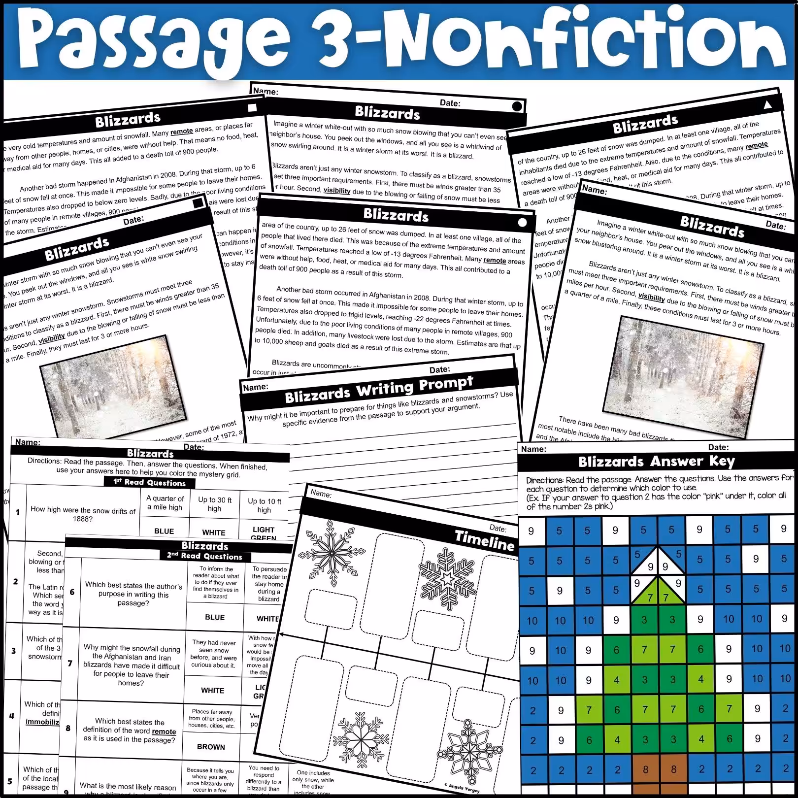 January Close Reading Comprehension Passages (5)