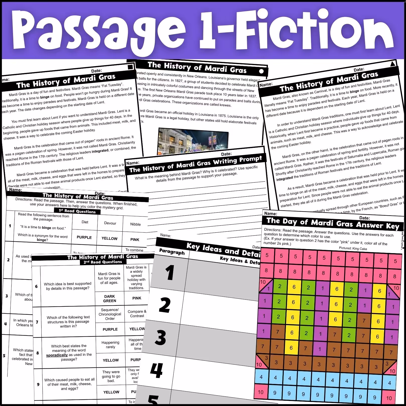 Mardi Gras Close Reading Comprehension Passages (3)