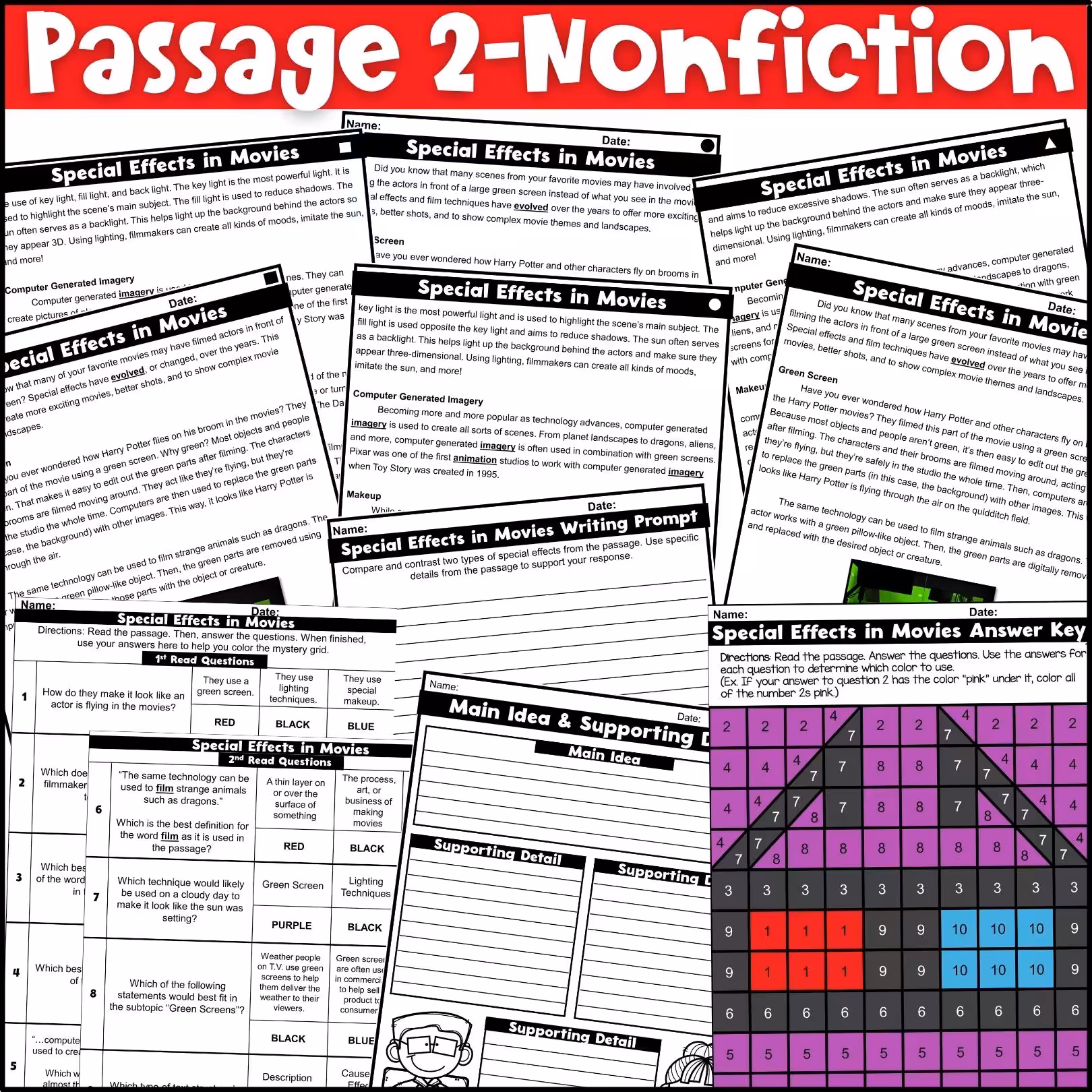 Movies Close Reading Comprehension Passages (5)
