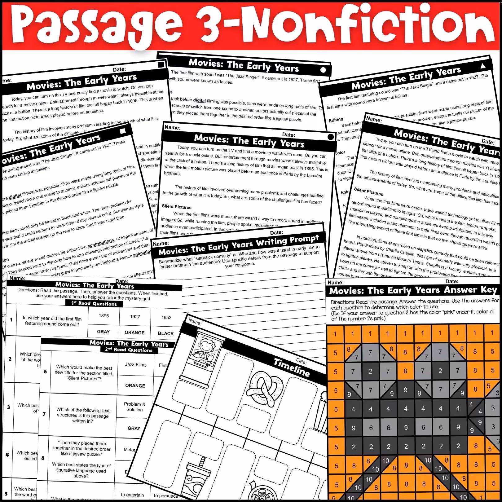 Movies Close Reading Comprehension Passages (6)