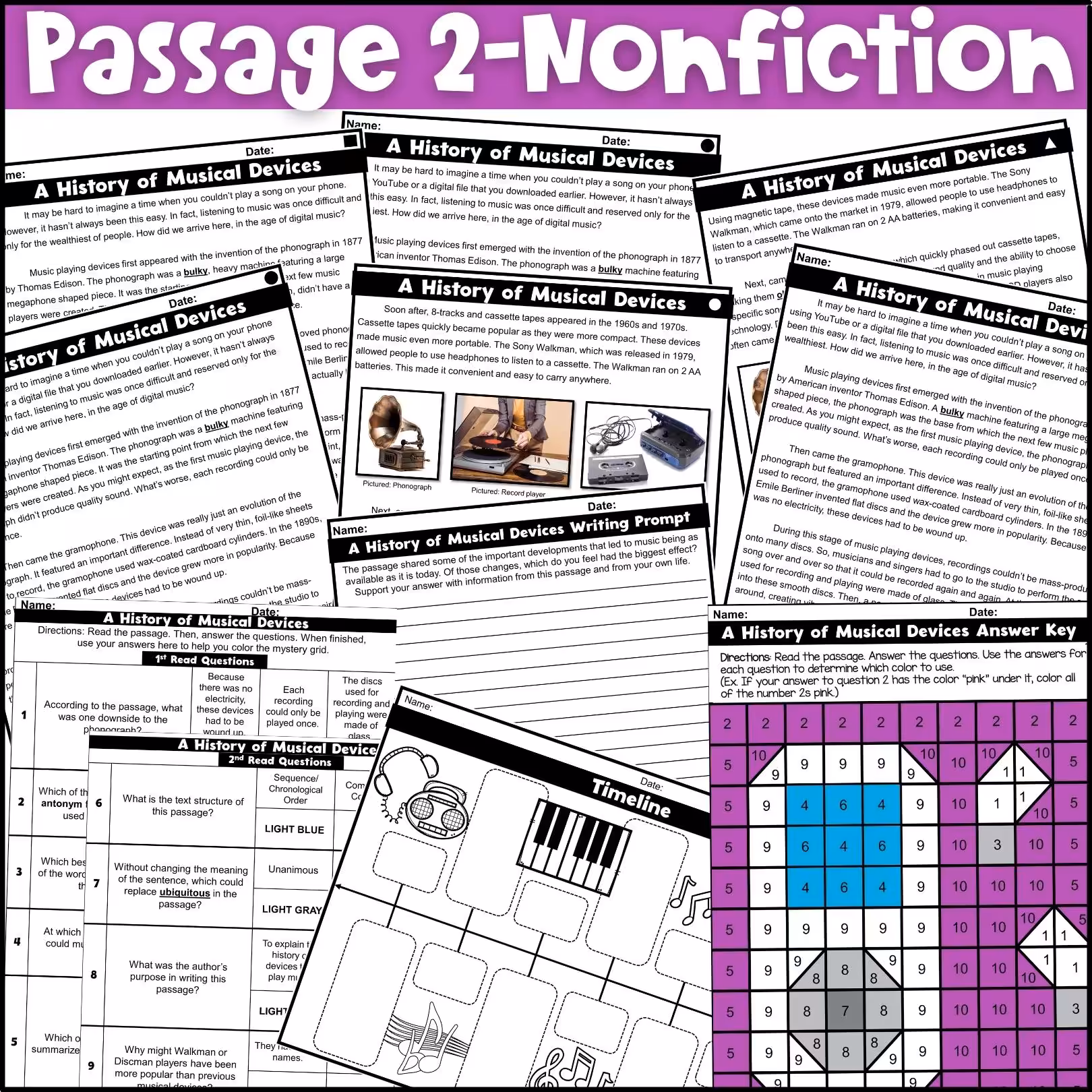 Music Close Reading Comprehension Passages (4)