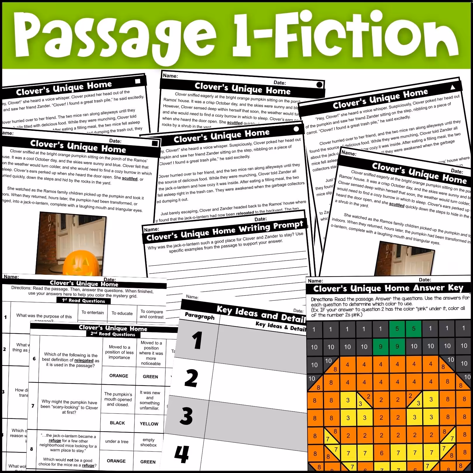 October Close Reading Comprehension Passages (3)