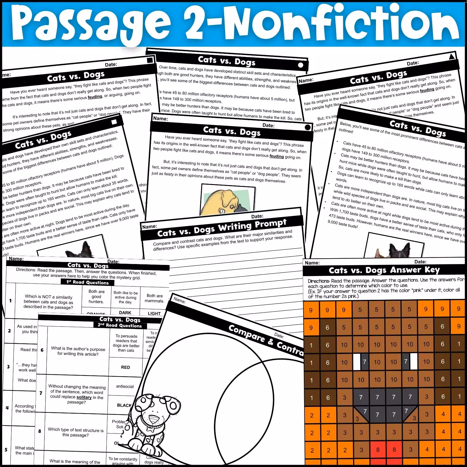 Pets Close Reading Comprehension Passages (5)