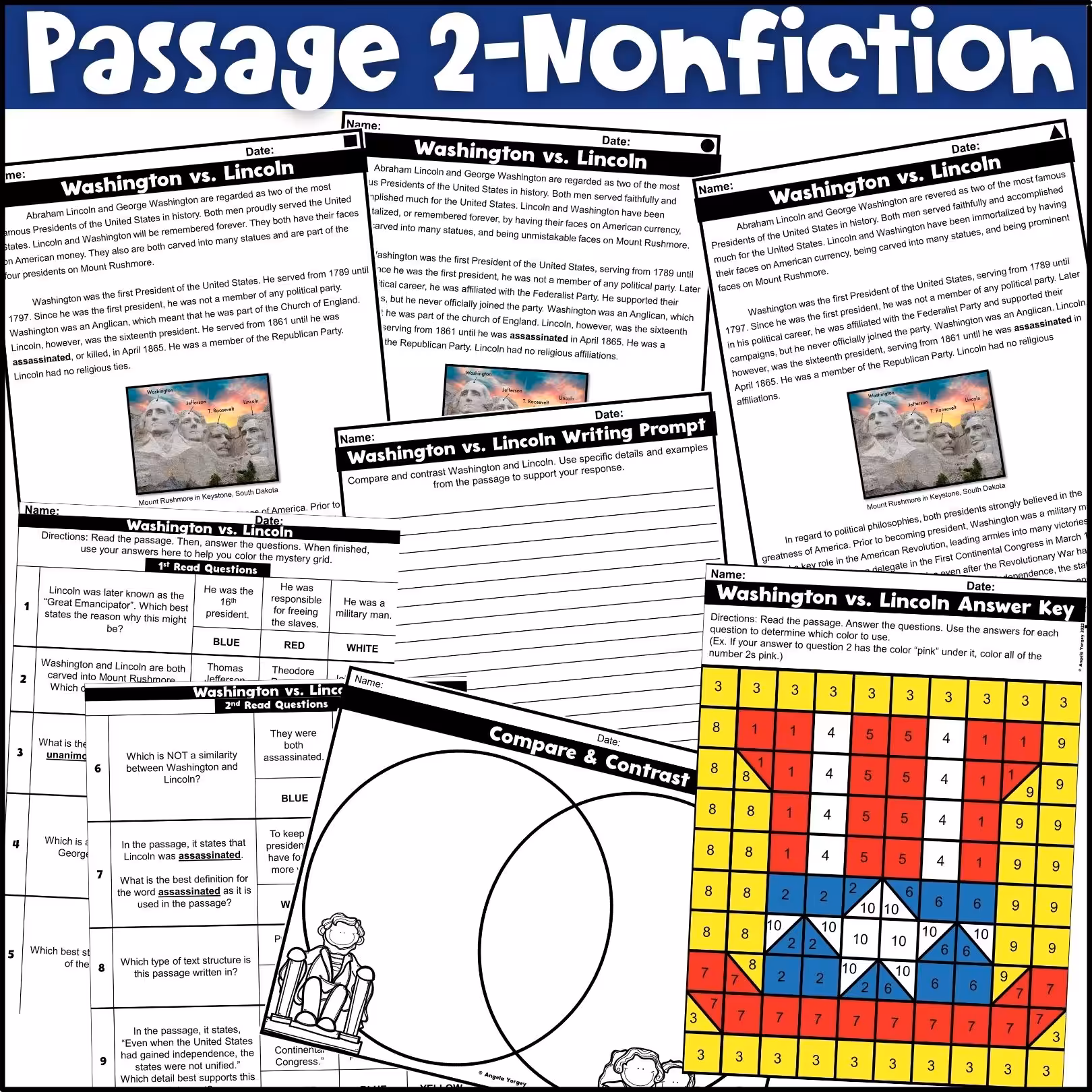 Presidents Day Close Reading Comprehension Passages (4)