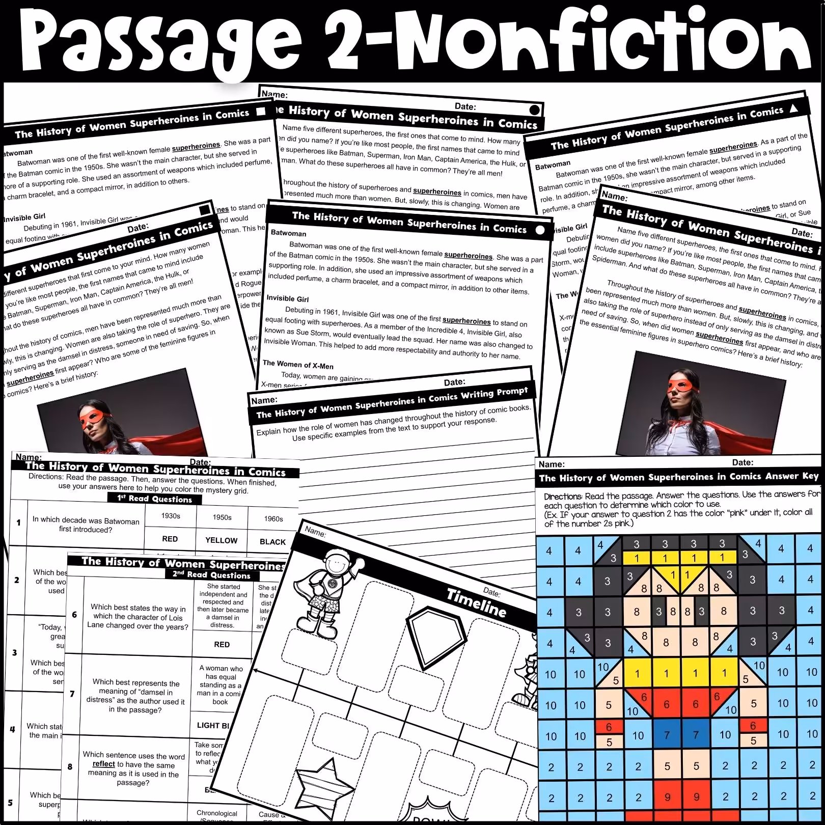 Superhero Close Reading Comprehension Passages (4)