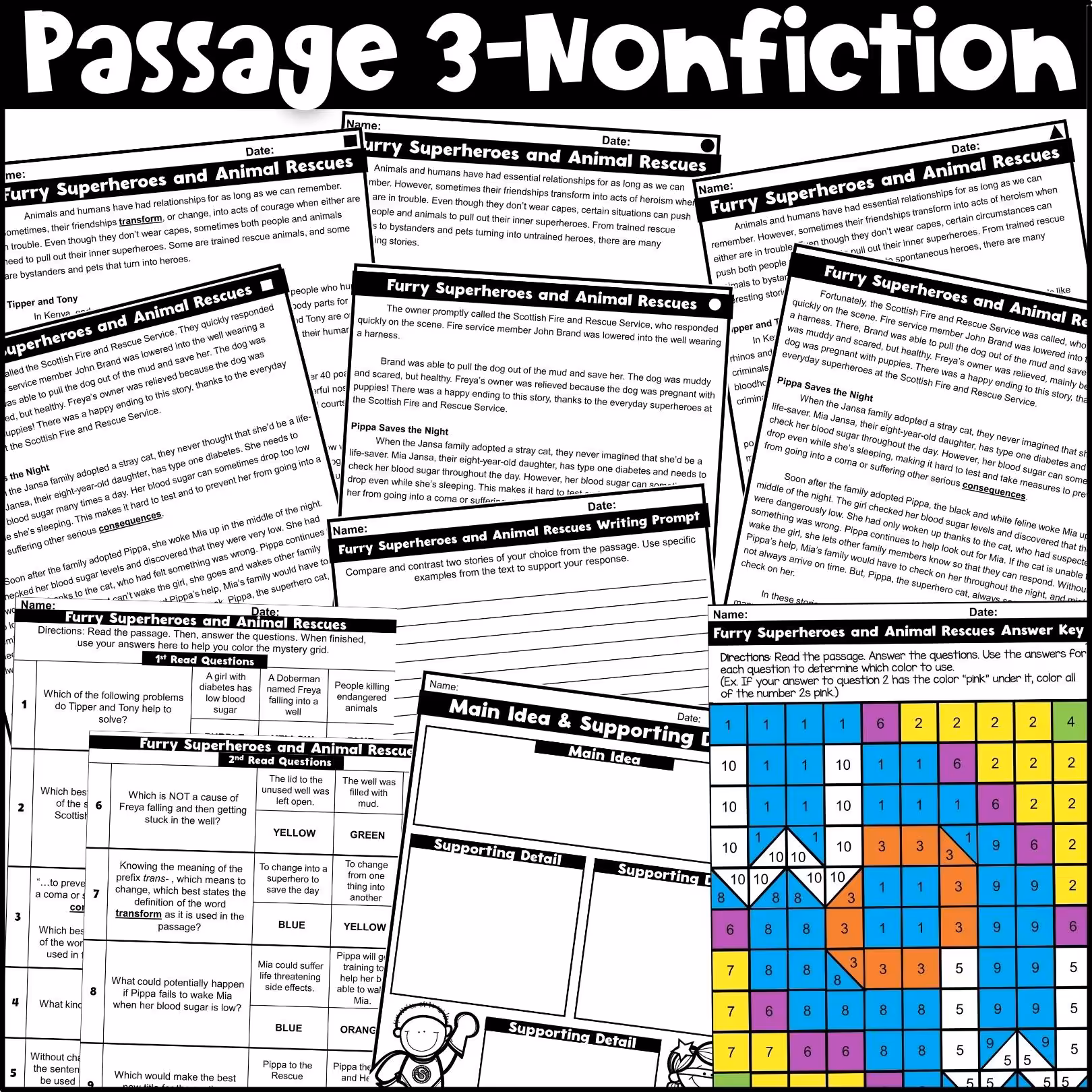 Superhero Close Reading Comprehension Passages (5)