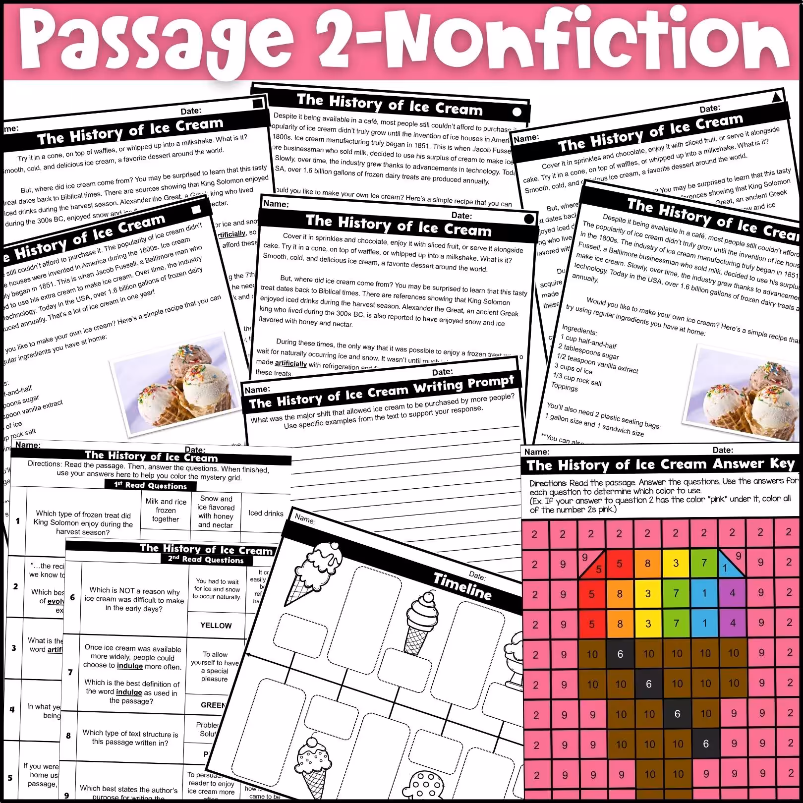Sweet Treats Close Reading Comprehension Passages (4)