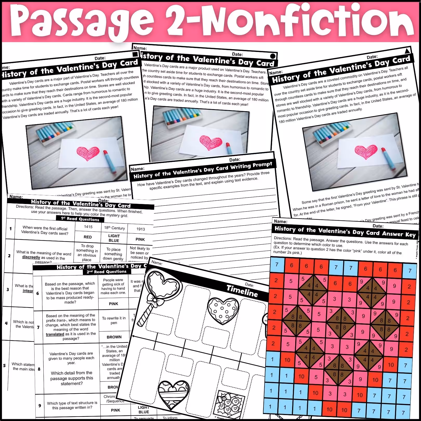 Valentines Day Close Reading Comprehension Passages (4)