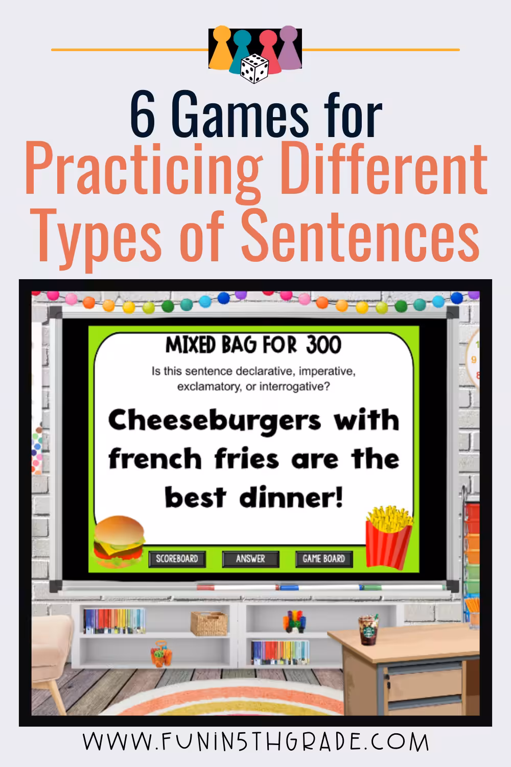 6 games for practicing the different types of sentences