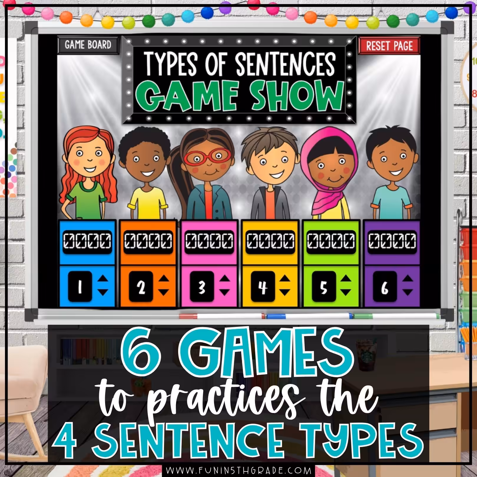 6 games for practicing the different types of sentences
