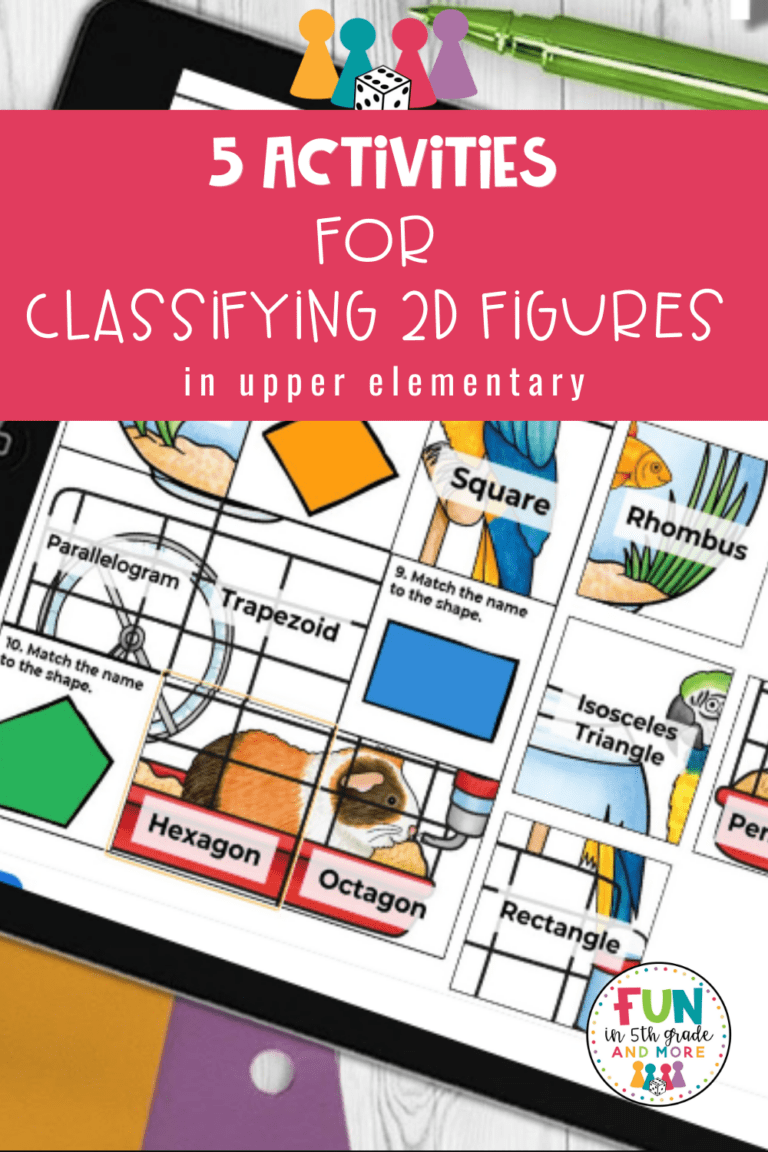 5 Activities for Classifying 2D Figures - Fun in 5th Grade & MORE