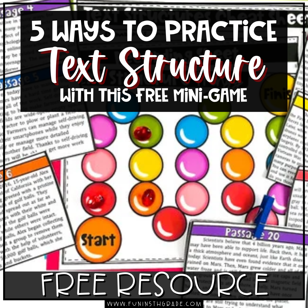 5 Ways to Practice Text Structure with this Free Mini Game