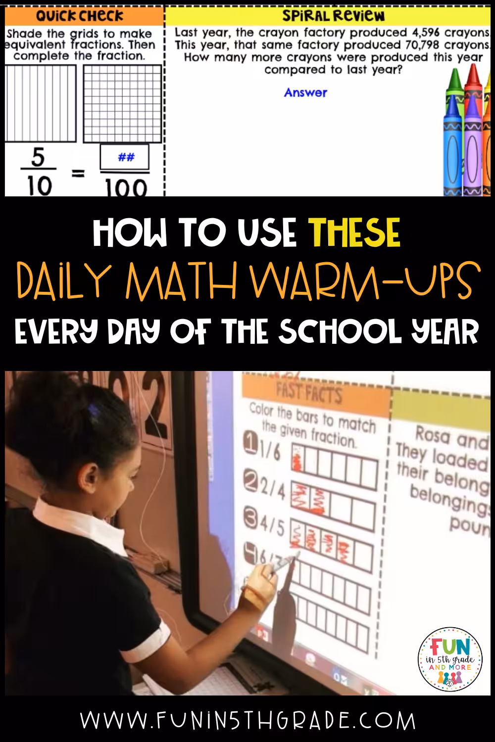 How to use these daily math warm-ups everyday of the school year